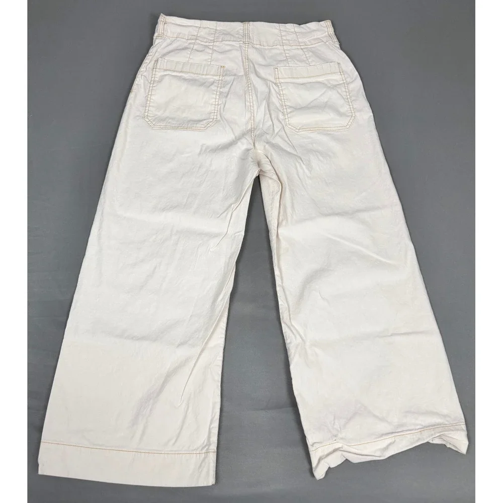 Maeve The Colette Pants Women's 31P Cream High Rise Wide Leg High Rise Crop